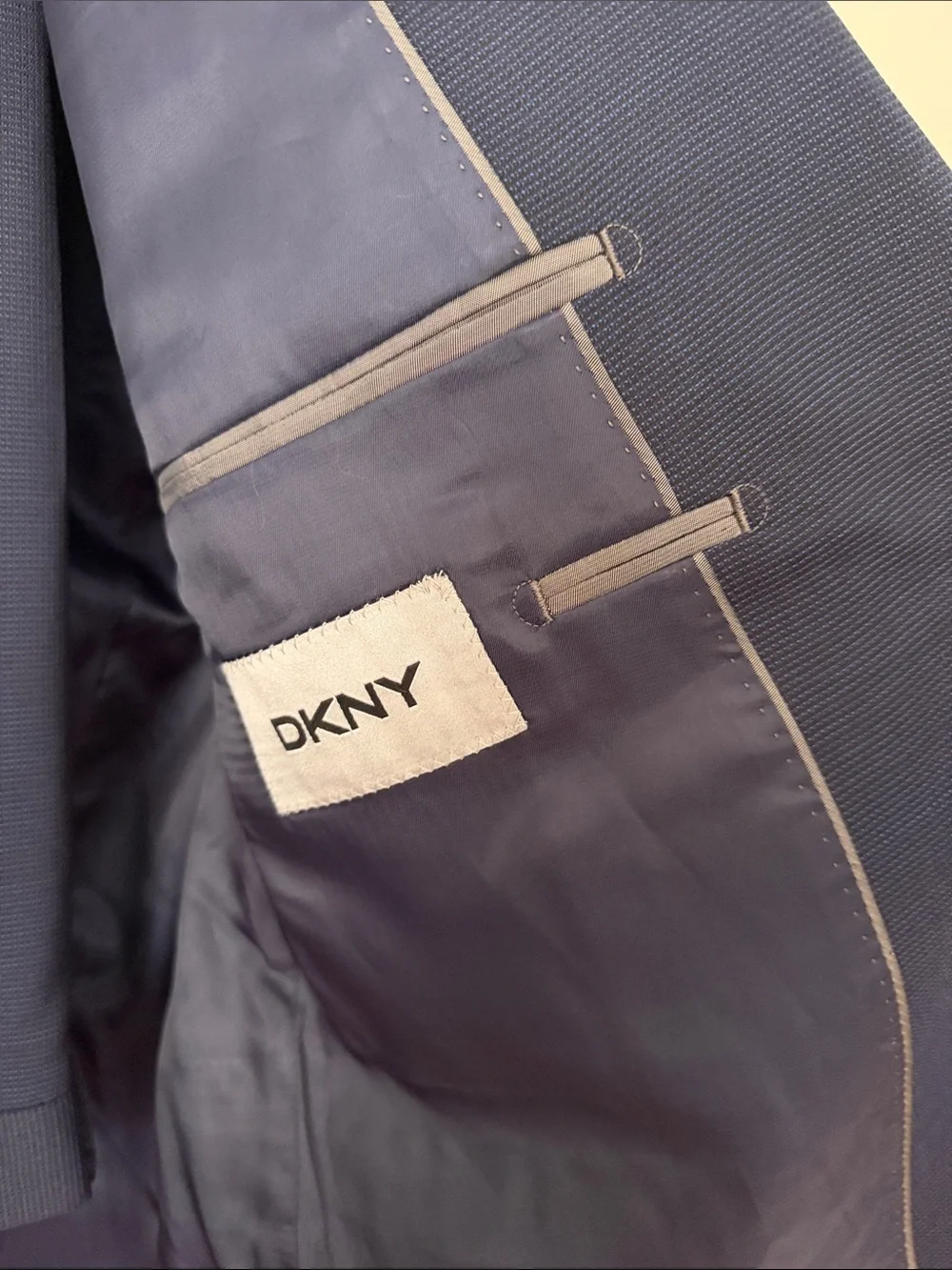 DKNY Men's Navy Two-Button Suit